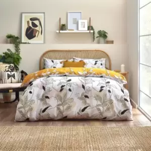 Image of Furn. Caliko Duvet Cover and Pillowcase Set Yellow/Black/White