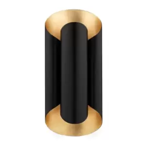 Image of Banks 2 Light Wall Sconce Gold, Black