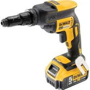 image of DEWALT DCF622 18v XR Cordless Brushless Dry Wall Screwdriver 2 x 5ah Li-ion Charger Case