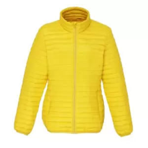Image of 2786 Womens/Ladies Tribe Hooded Fineline Padded Jacket (L) (Bright Yellow)