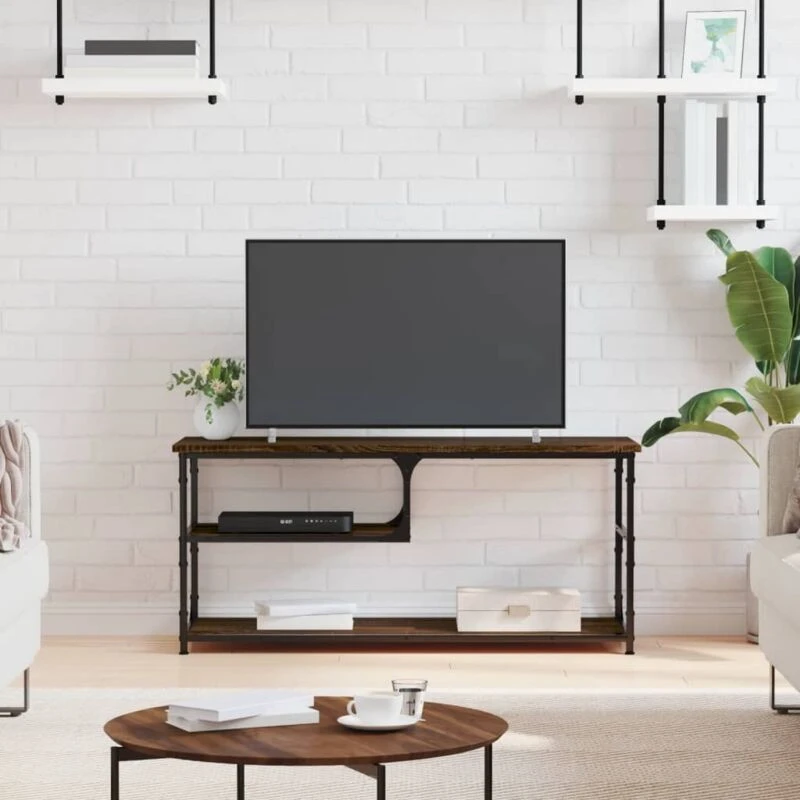 Image of VIDAXL TV Cabinet Brown Oak 103x38x46.5cm Engineered Wood and Steel vidaXL 8720845774448