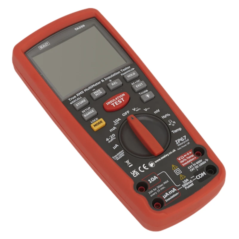 Image of Sealey TA320 Digital Automotive Multimeter/Insulation Tester for Hybrid/Electric Vehicles - Sealey TA320