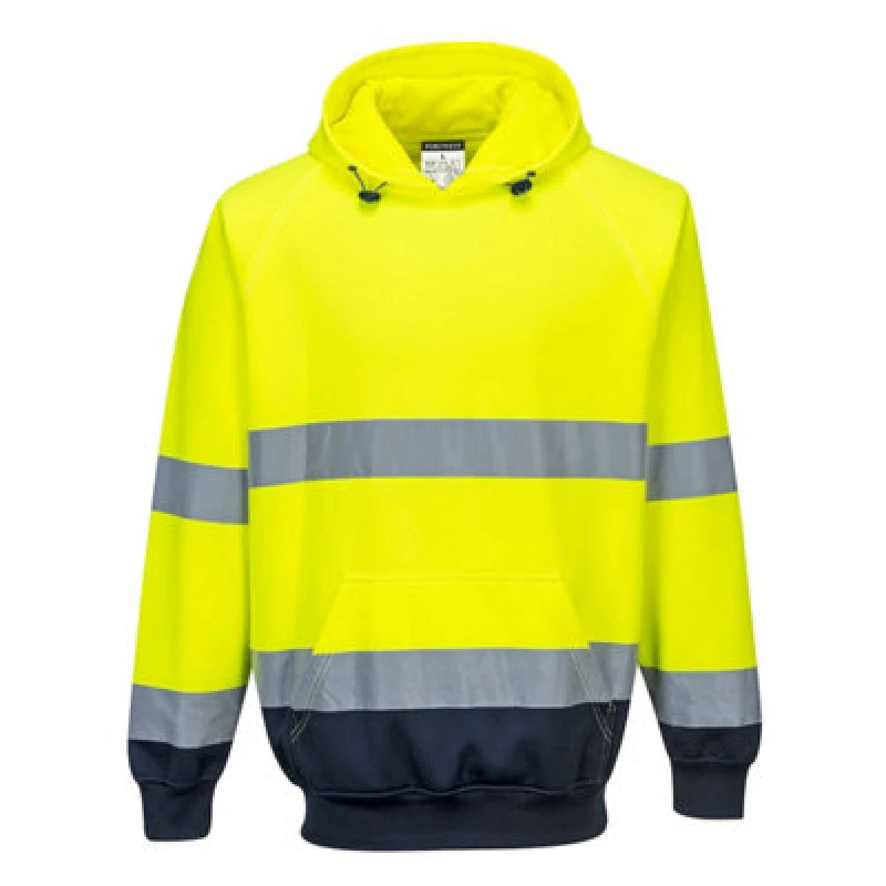 Image of Portwest Hi Vis Contrast Hoodie B316YNRL Colour: Yellow / Navy