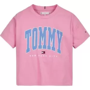 Image of Tommy Hilfiger Varsity Cropped Tee Junior Girls - Pink