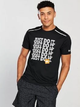 image of Nike Breathe Rise 365 Running T Shirt Black Size 2XL Men