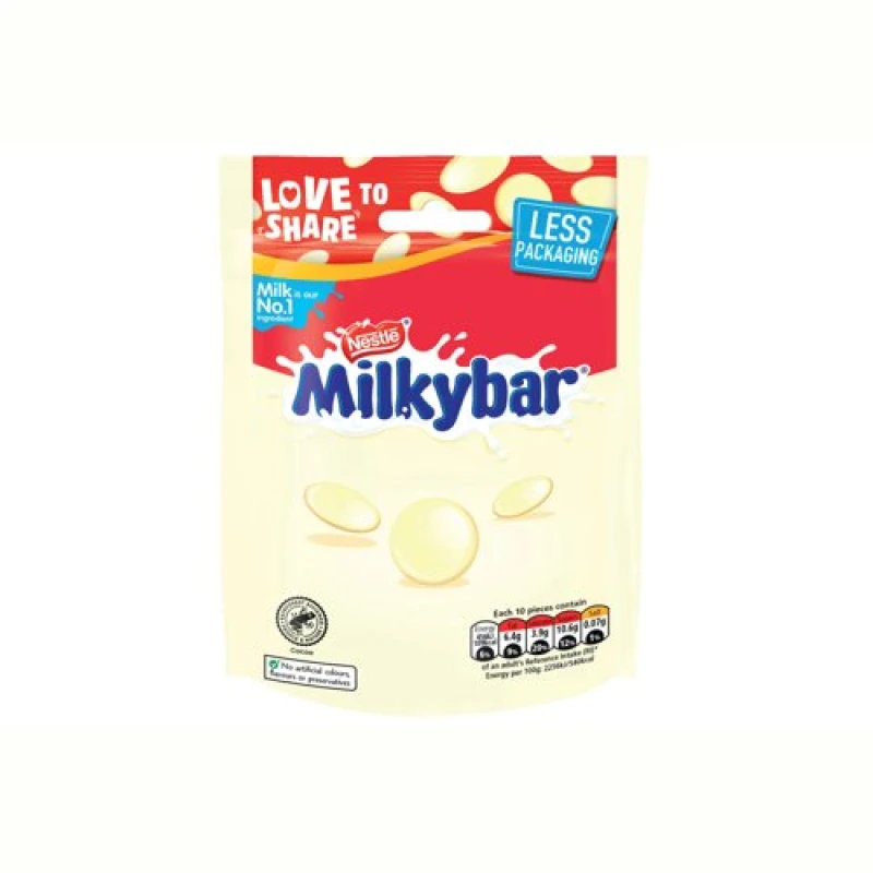 Image of Nestle Milkybar White Chocolate Giant Buttons Sharing Bag 94g 12558513