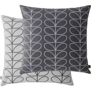 image of Small Linear Stem Cool Grey Filled Cushion 50 x 50cm - Orla Kiely