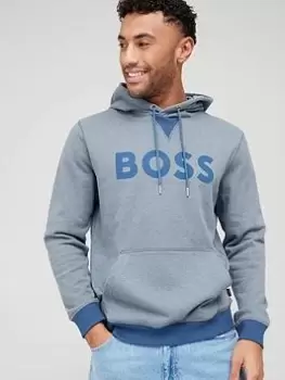 Image of BOSS Weindi Overhead Hoodie - Dark Blue , Dark Blue, Size L, Men
