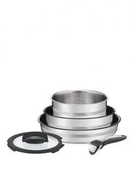 Image of Tefal Jamie Oliver Ingenio 5 Piece Pan Set - Stainless Steel