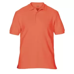 image of Gildan Mens Premium Cotton Sport Double Pique Polo Shirt (M) (Bright Salmon)