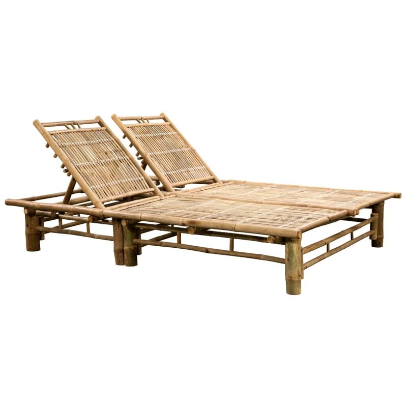 Image of vidaXL 2-Person Sunlounger with Adjustable Backrests 200cm Garden Patio Sunbed