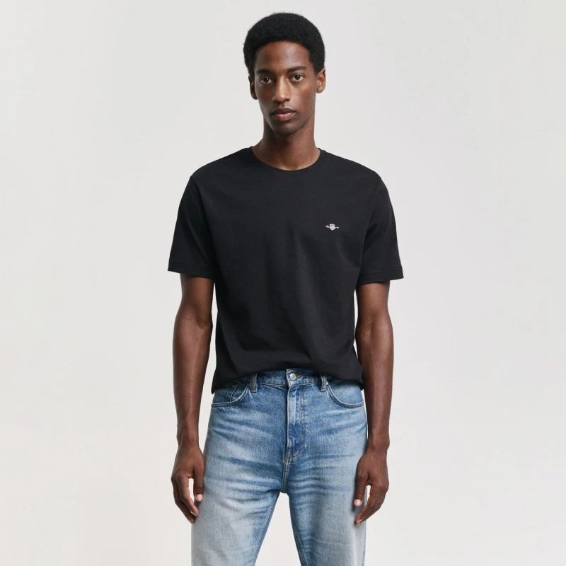Image of Gant Embroidered Archive Shield T-Shirt - Black S