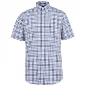 Image of Gant Multi Check Short Sleeve Shirt - Stone 248