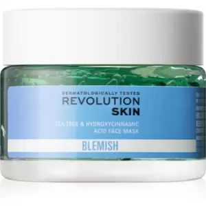 image of Revolution Skincare Blemish Tea Tree & Hydroxycinnamic Acid soothing mask for oily acne - prone skin 50ml