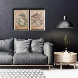 Image of 2PKCT-003 Multicolor Decorative Framed MDF Painting (2 Pieces)