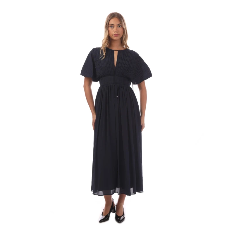 Image of Boss Womens Drizzie Wrap Dress Dark Blue female 4 (XXS)