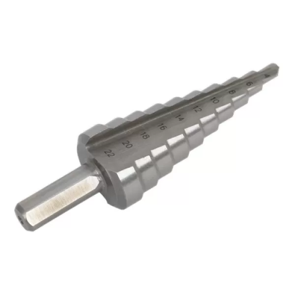 Image of Genuine SEALEY AK4722 HSS M2 Step Drill Bit 4-22mm Double Flute
