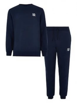 Image of River Island Mini RVR Sweat Jogpant Outfit Navy Size 11-12 Years Boys