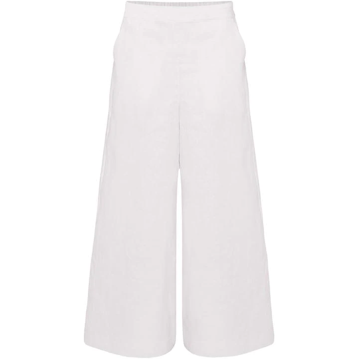 image of Phase Eight White Luna Linen Trousers - 8