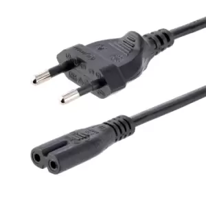 Image of StarTech.com 2m (6ft) Laptop Power Cord, EU Plug to C7, 2.5A 250V,...