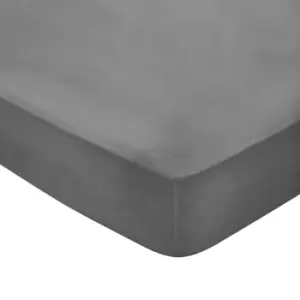Image of Bedeck of Belfast Fine Linens 300 Thread Count Egyptian Cotton Double Fitted Sheet, Charcoal