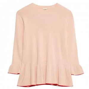 image of Jack Wills Lavernock Frill Hem Jumper - Pink