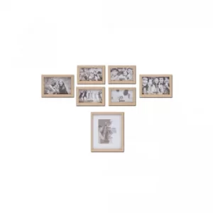 Image of Set of 7 Wood Finish Frames