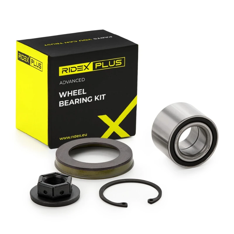 Image of RIDEX PLUS 654W0019P Wheel bearing kit Rear Axle both sides, with nut Wheel Bearing Kit (654)