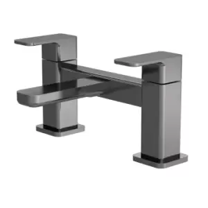 image of Nuie Windon Deck Mounted Bath Filler - Brushed Gun Metal