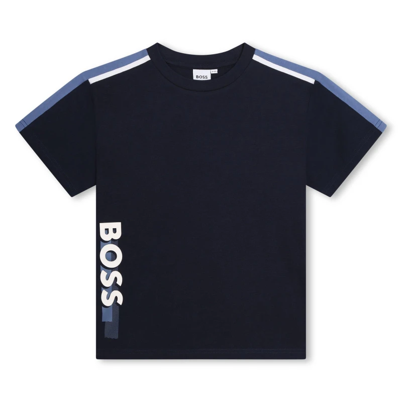 Image of Boss Side Logo T-Shirt Juniors - Blue Blue 3 - 4 Years