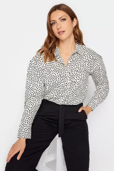 image of Tall Spot Print Longline Shirt