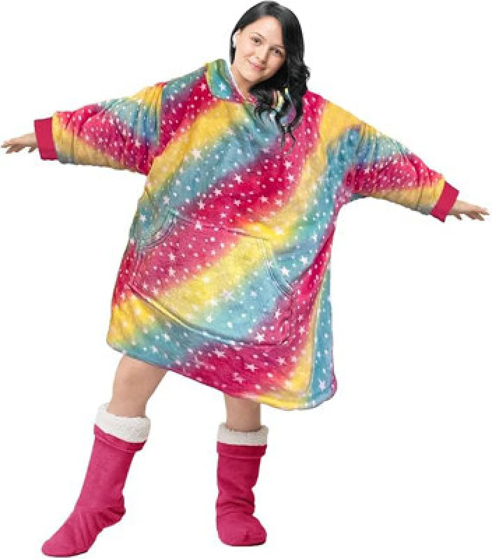 Image of Velosso Teens Rainbow Oversized Hoodie Blanket Junior