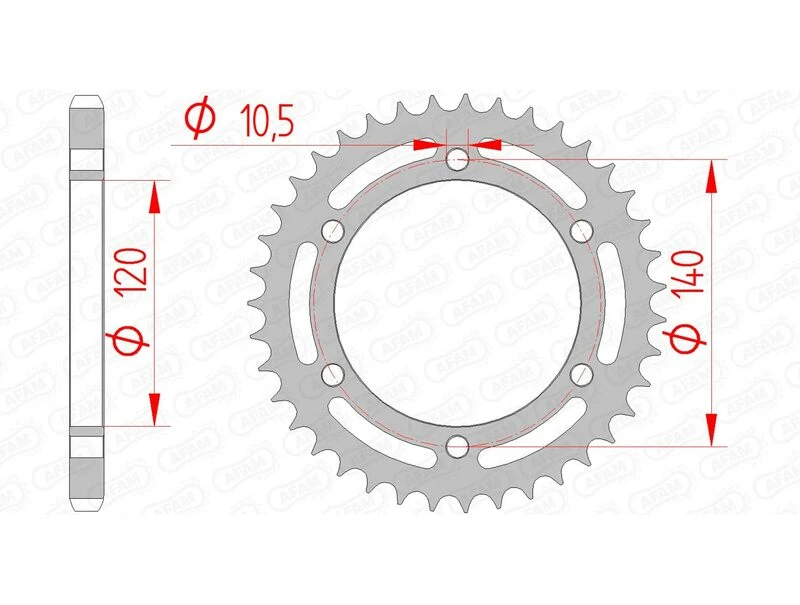 Image of AFAM Steel Standard Rear Sprocket 16605 - 525