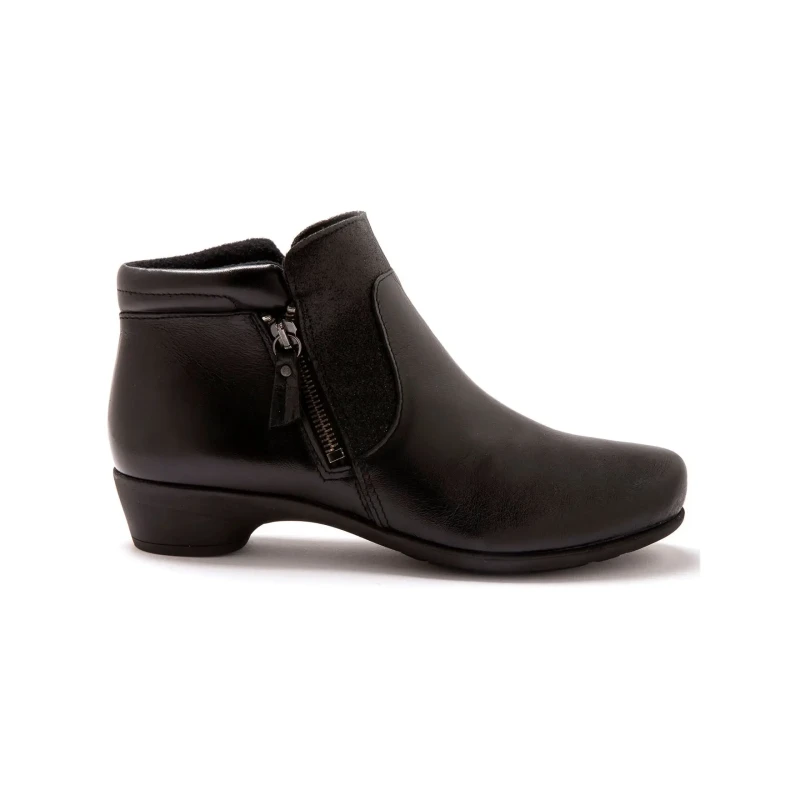 Image of Pediconfort Womens leather ankle boots with air soles Pediconfort Noir Female 37