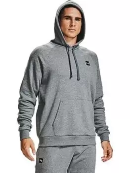 Image of Under Armour Training Plus Size Rival Fleece Hoodie - Grey/White, Size 3XL, Men