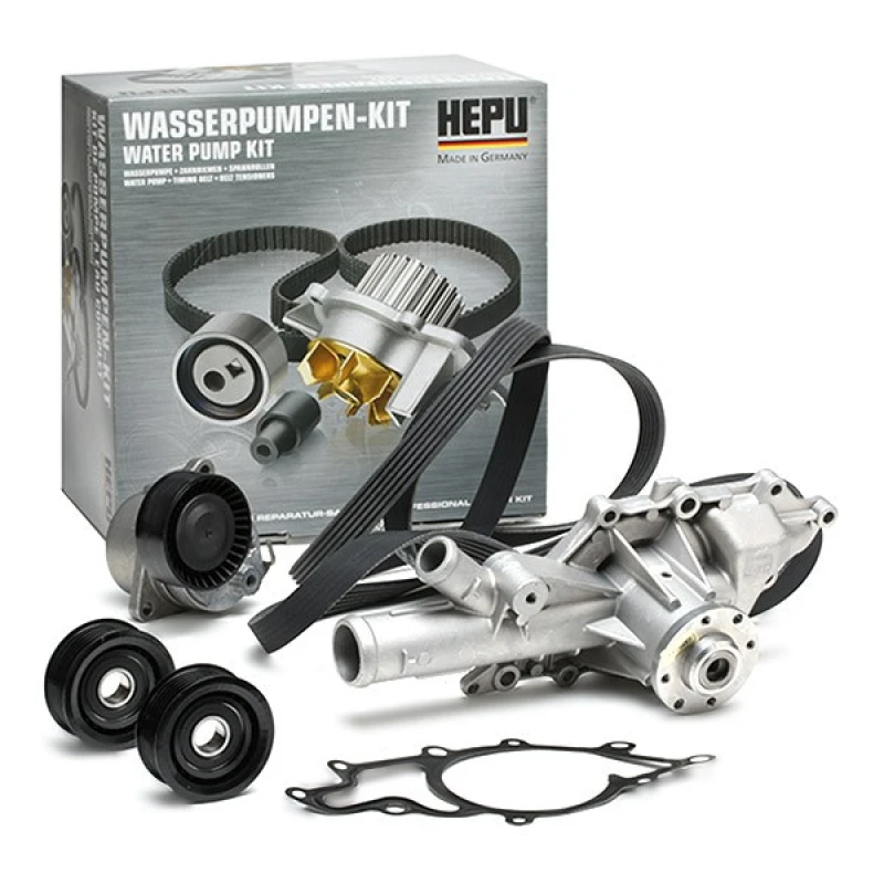 Image of HEPU Water Pump + V-Ribbed Belt Kit HEPU PK15380