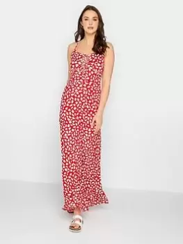 Image of Long Tall Sally Long Tall Sally Strappy Tie Front Dress Red Markings, Red, Size 12, Women