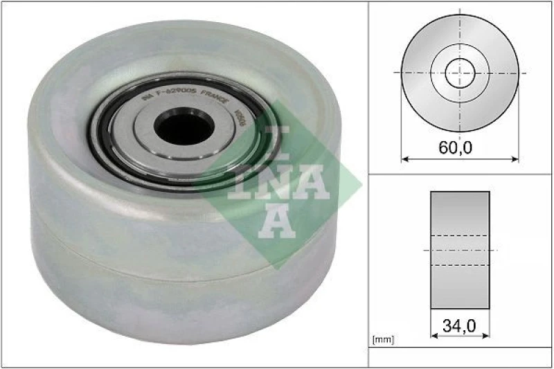 Image of Deflection / guide pulley, V-ribbed belt INA 532 0921 10