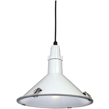 image of Firstlight - Eden - 1 Light Dome Ceiling Pendant White IP44, E27