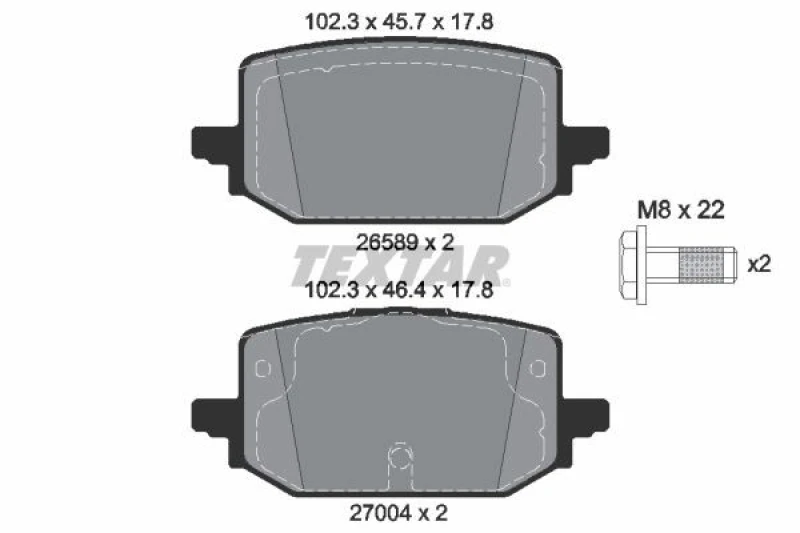 Image of Brake pad set TEXTAR 2658904