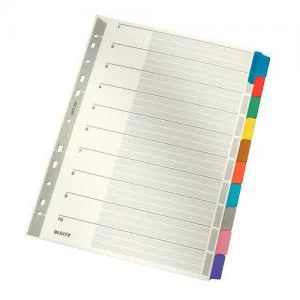 Image of Leitz Divider Cardboard with Mylar reinforced tabs, A4 Multicolour -