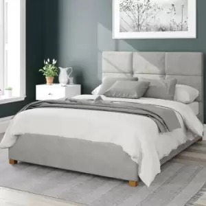 image of Caine Plush Velvet Ottoman Bed Frame Velvet Silver (Grey)