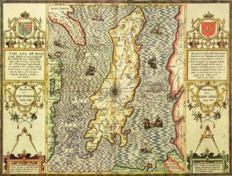 Image of John Speed Historial Map Isle of Man Historical Map 1000 Piece Jigsaw Puzzle (1610)