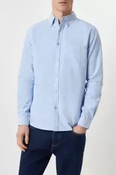 image of Mens Light Blue Long Sleeve Pocket Oxford Shirt