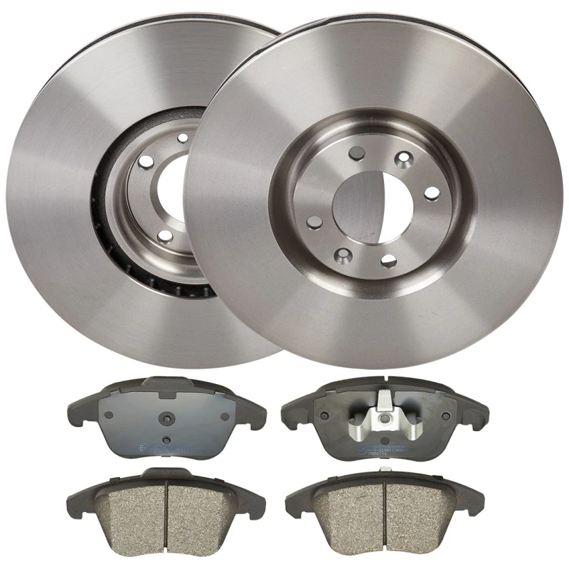 Image of RIDEX 3405B1954 Brake disc and pads set Front Axle, Brake Disc Type: Vented, excl. wear warning contact Brake Set,disc brakes (3405)