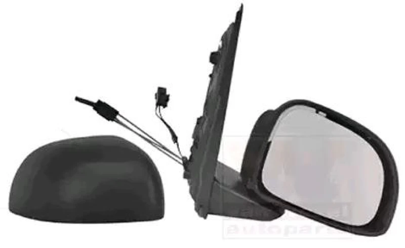 Image of VAN WEZEL 1607814 Wing mirror * HAGUS * Right, black, with temperature sensor, Rough Outside Mirror (50)