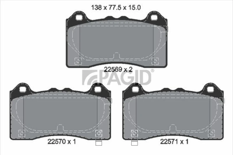 Image of Brake pad set PAGID T2586N