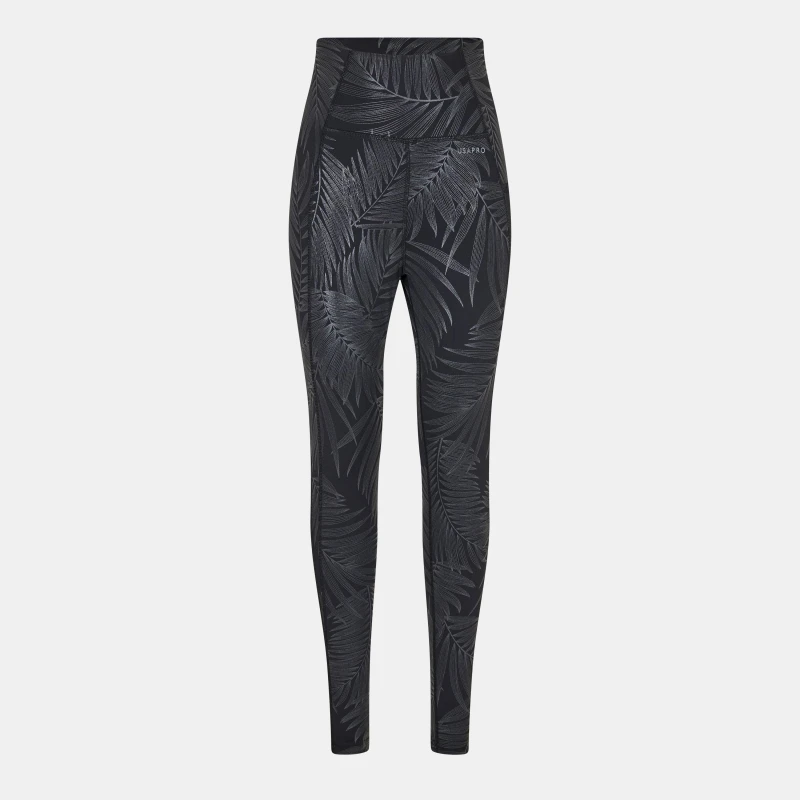 Image of USA Pro USAPro Core High Rise Leggings Womens Black Gloss female 8 (36)