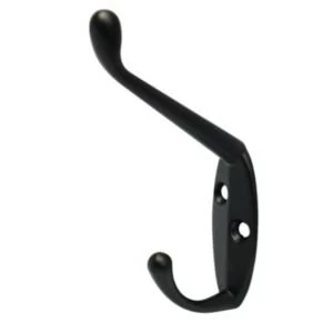 image of BQ Black Zinc Alloy Hat Coat Hook Pack of 2