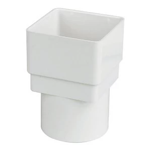 image of FloPlast RDS2W Square to Round Downpipe Adaptor - White